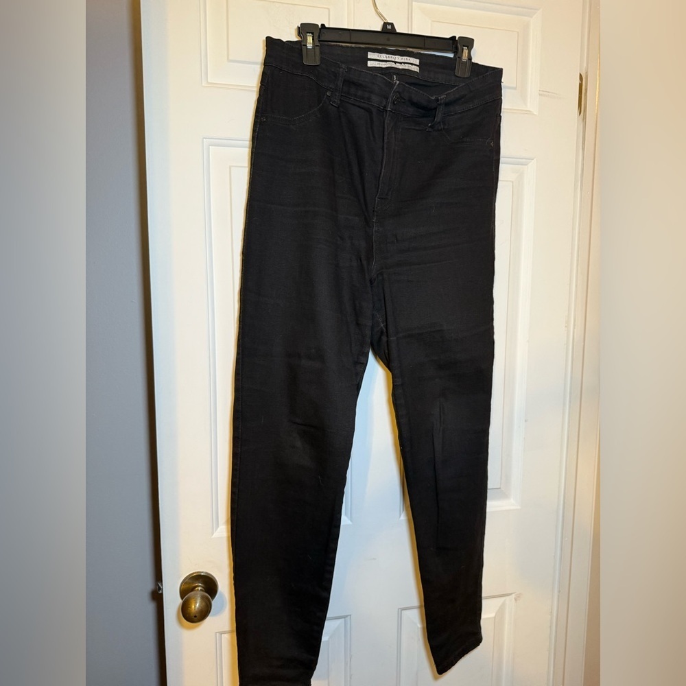 Celebrity Pink Black Jeans Curvy Skinny High Rise Sz 15/32 Juniors Waist 34 Long